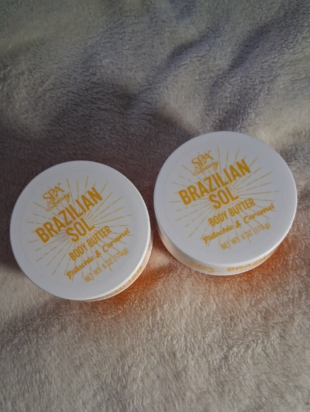 2 6 OZ BRAZILIAN SOL BODY BUTTERS PISTACHIO CARAMEL NEW!!
